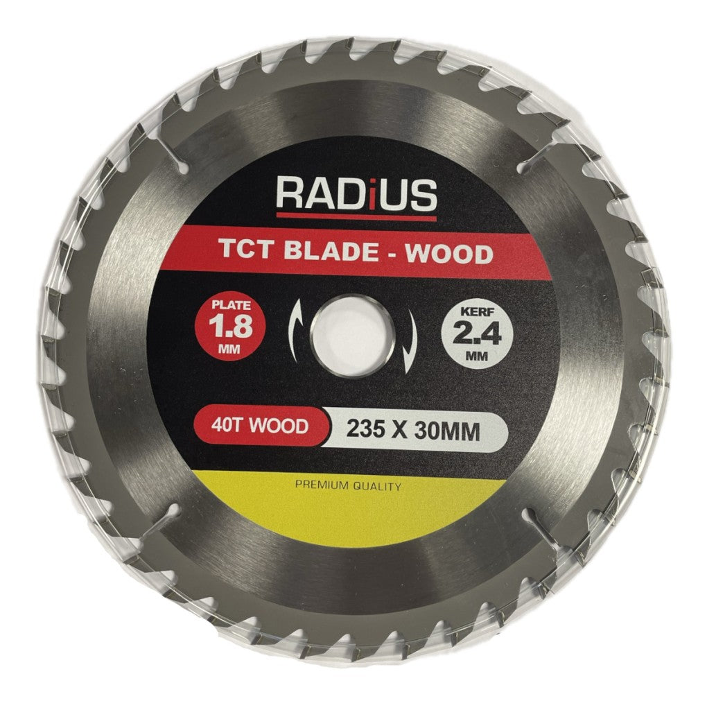 Radius 235mm 40T TCT Wood Blade 30mm Bore
