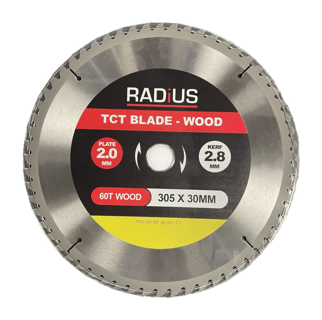 Radius 305mm 60T TCT Wood Blade 30mm Bore