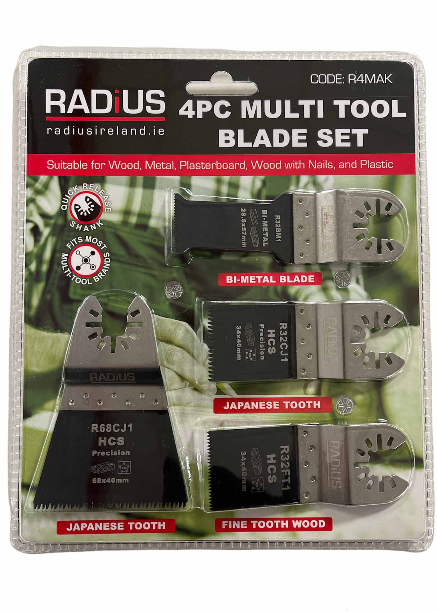 Radius 4 Piece Multi-Tool Blade Set