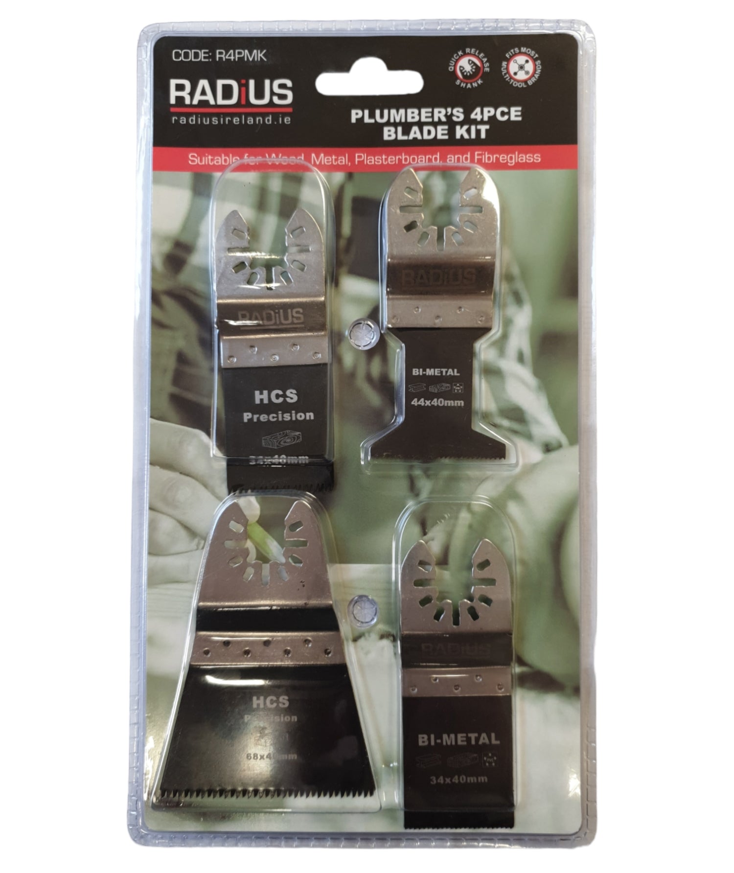 Radius 4 Piece Plumbers Multi-Tool Blade Set
