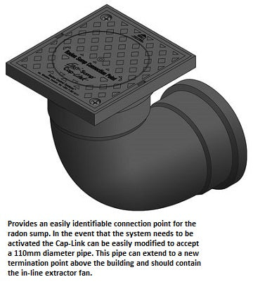 Radon Cap Link 90 Deg