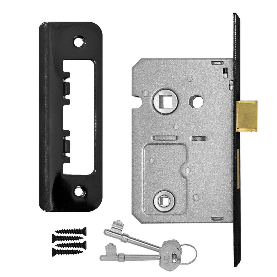 Radius 2.5in Bathroom Door Lock Black - locks Dynamite Hardware