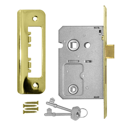 Radius 2.5in Bathroom Lock Polished Brass - locks Dynamite Hardware