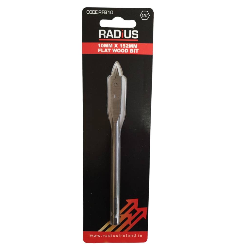 Radius 10mm X 152mm Flat Wood Bit