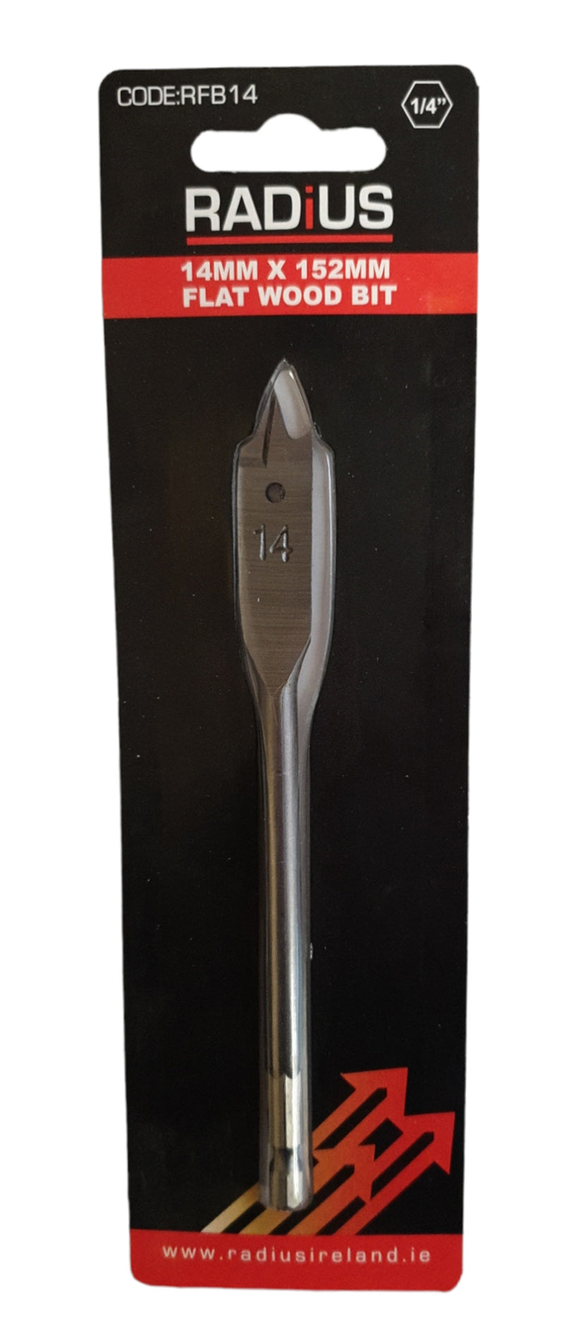 Radius 14mm X 152mm Flat Wood Bit