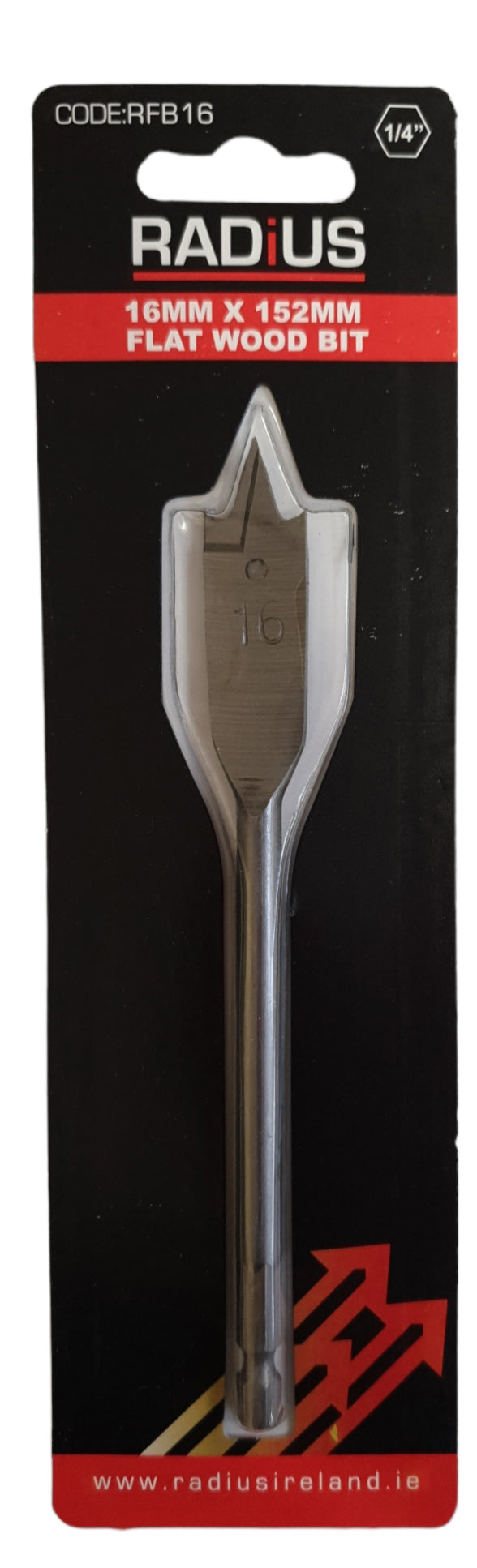Radius 16mm X 152mm Flat Wood Bit - Dynamite Hardware