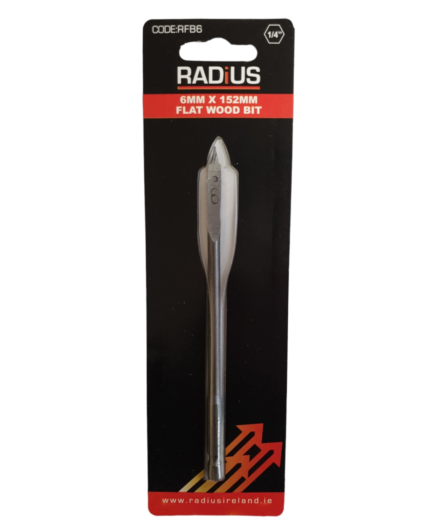 Radius 6mm x 152mm Flat Wood Bit