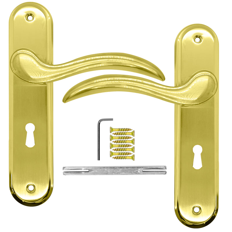 Radius Brass Danube Plated Handles - handle Dynamite Hardware