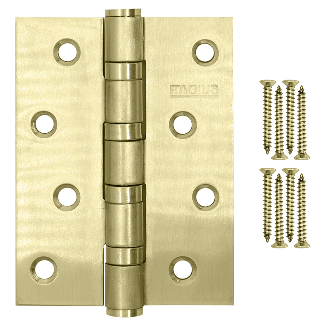 Radius Brass 4in Ball Bearing Hinges (Pair)