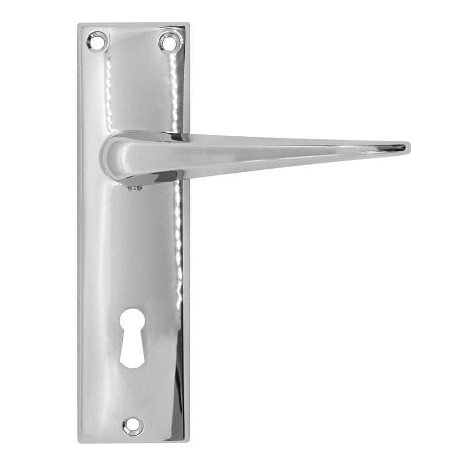 Radius Elbe Plated Lockset With Hinges - handle Dynamite Hardware
