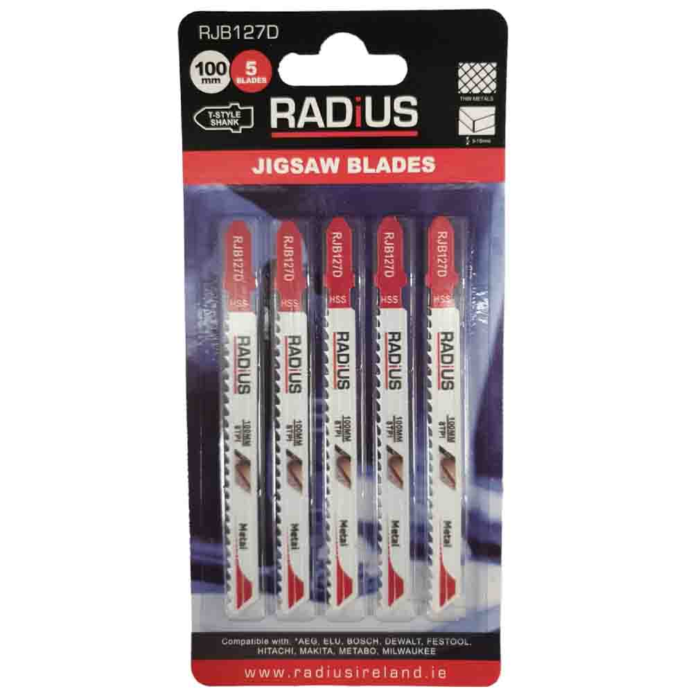 100mm 8TPI  - Radius (127D) Metal Jigsaw Blades 5Pce