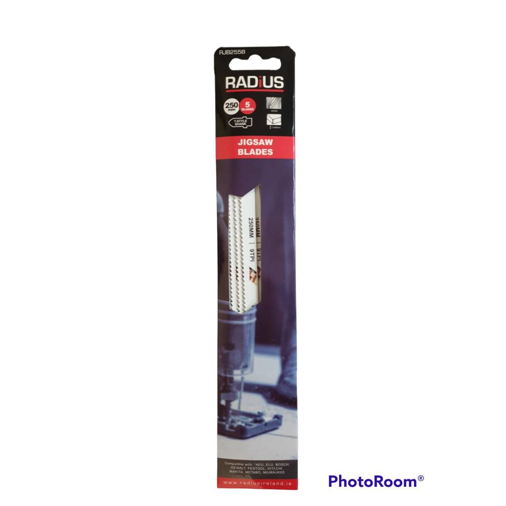 250mm 9TPI - Radius (255B) Wood Jigsaw Blades 5Pce