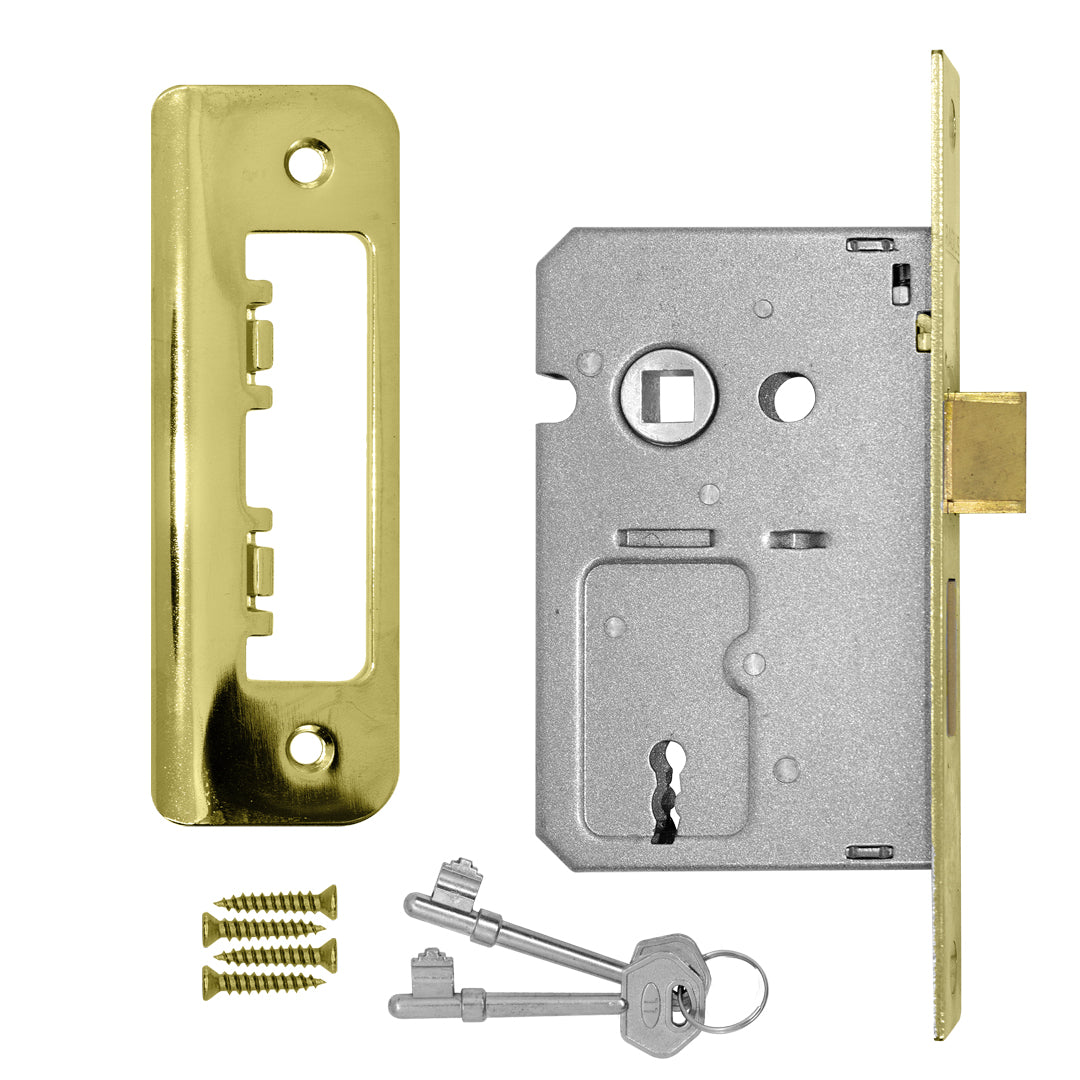 Radius 2.5in Internal Door Lock Polished Brass