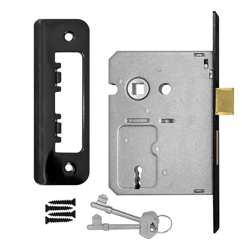 Radius 3in Internal Door Lock Black - locks Dynamite Hardware