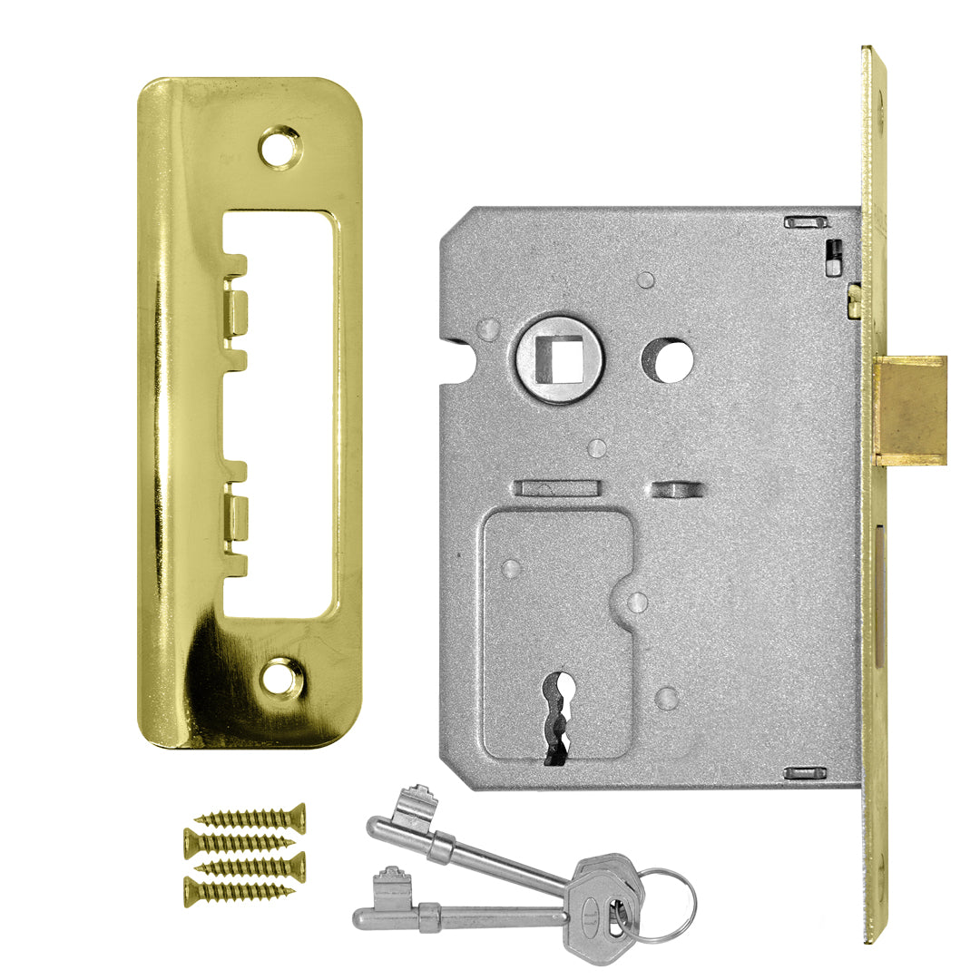 Radius 3in Internal Door Lock Polished Brass