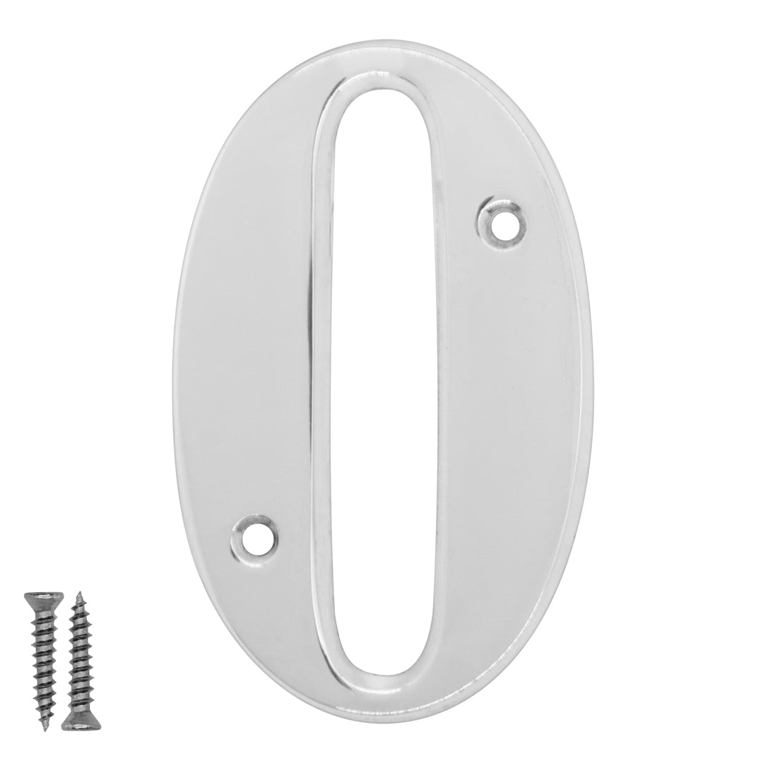 Radius Number 0 Polished Chrome - Door Letter Dynamite Hardware