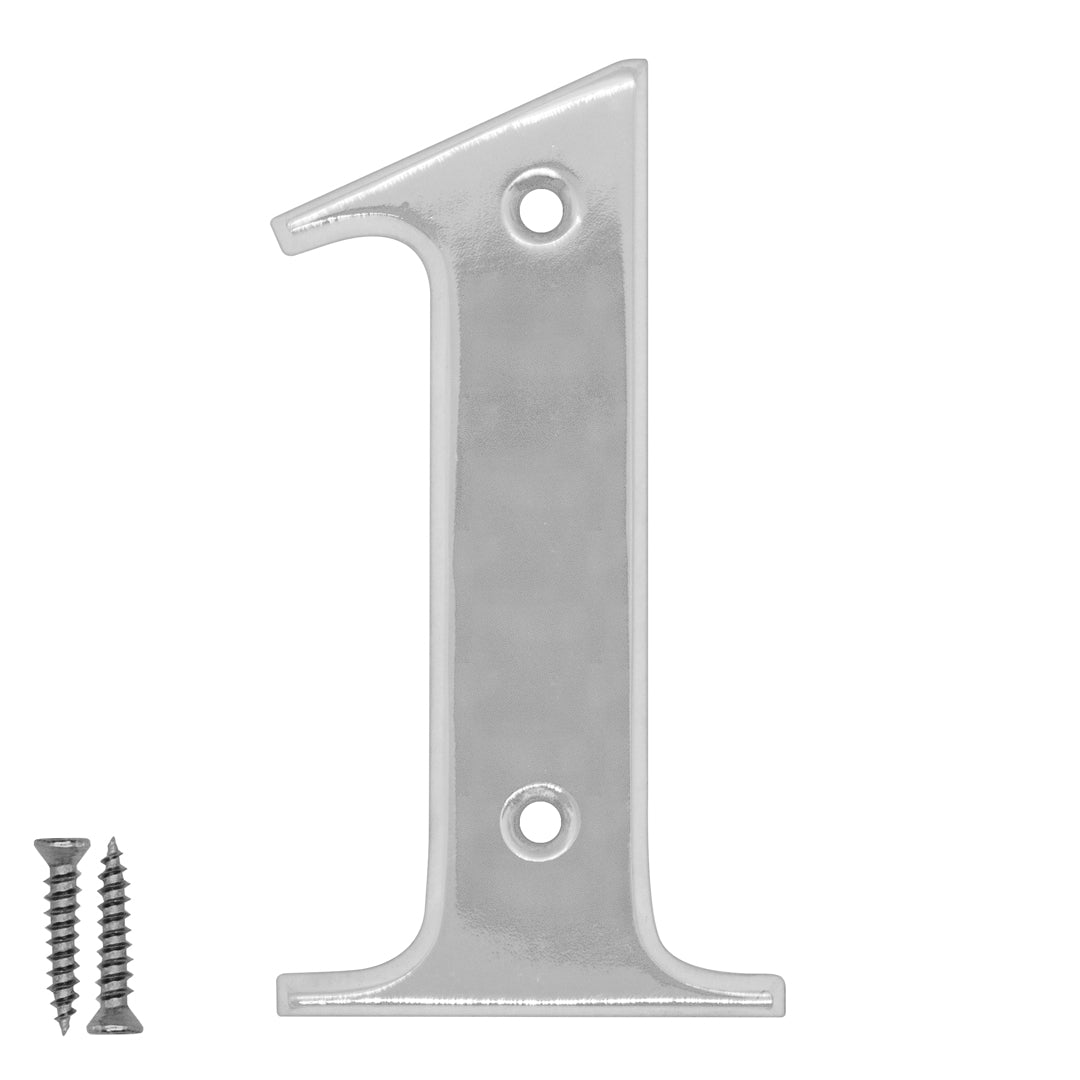 Radius Number 1 Polished Chrome - Door Letter Dynamite Hardware