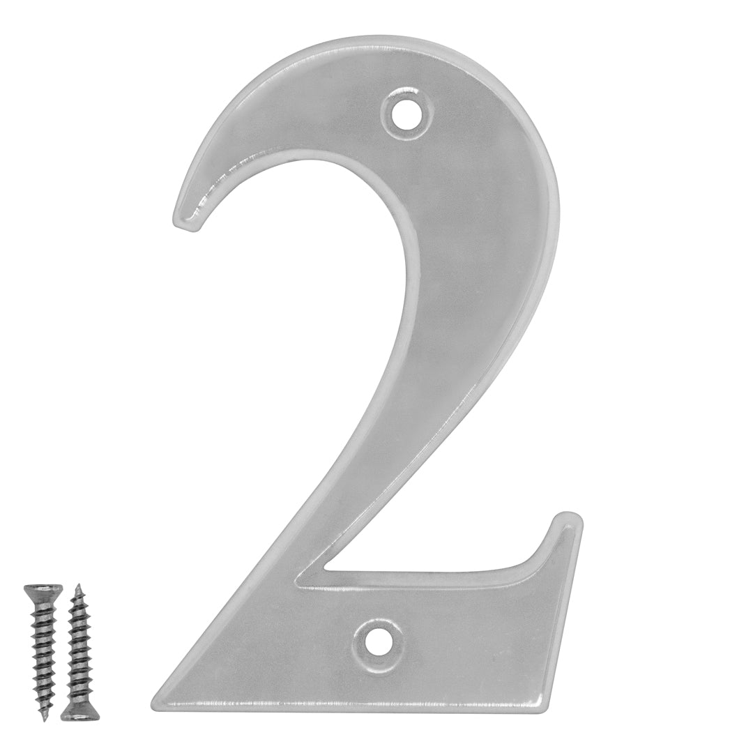 Radius Number 2 Polished Chrome - Door Letter Dynamite Hardware