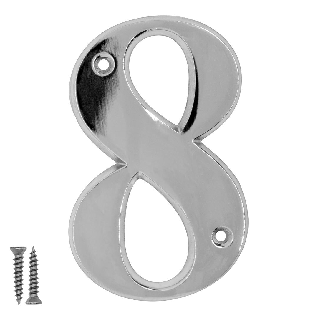 Radius Number 8 Polished Chrome - Door Letter Dynamite Hardware