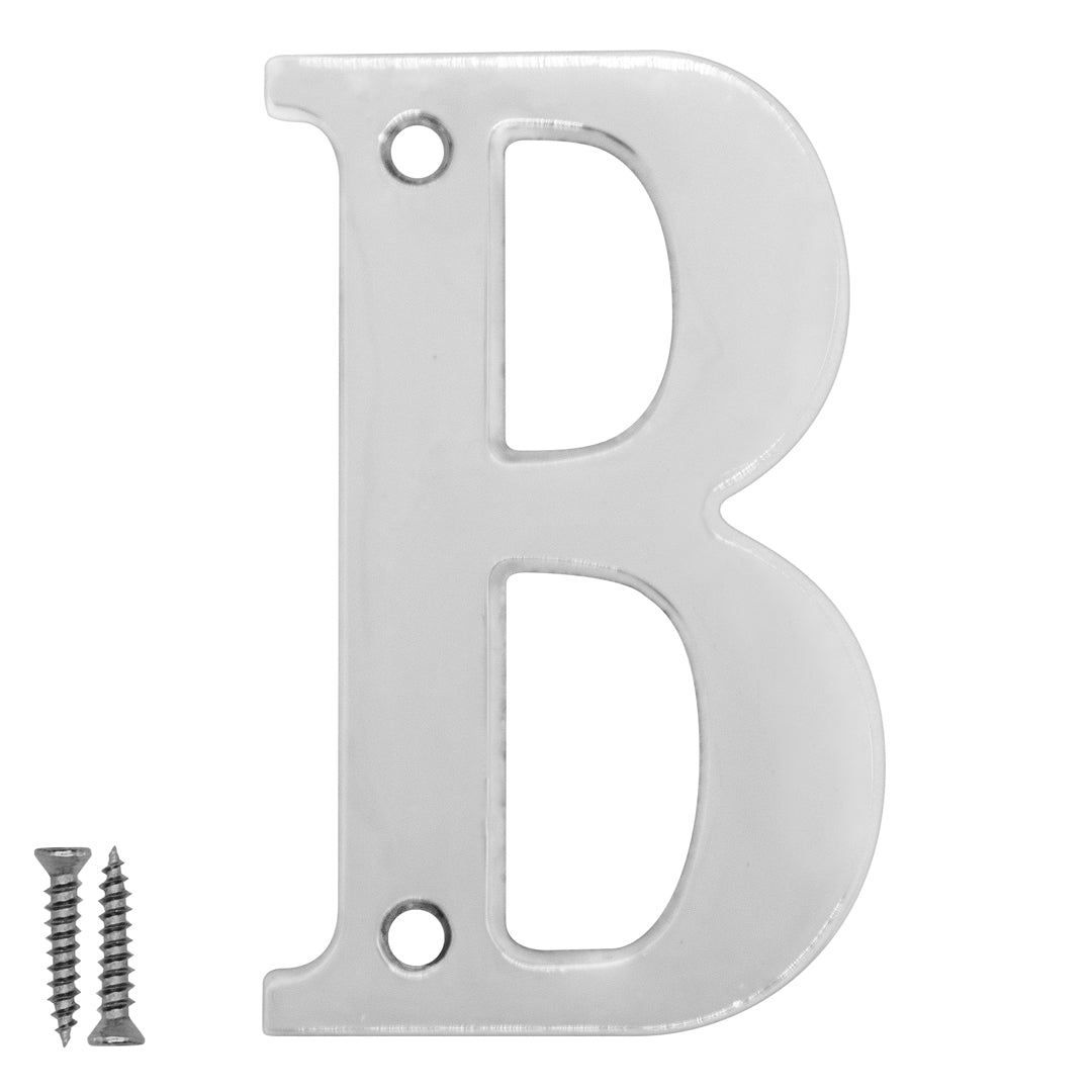 Radius Letter B Polished Chrome - Door Letter Dynamite Hardware