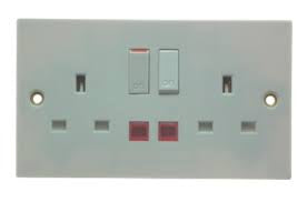 Sasta 2 Gang Socket Switch/Neon - Electrical Dynamite Hardware