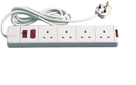 Sasta 2mtr 4 Gang Extension Lead With Switch + Fuse - Electrical Dynamite Hardware