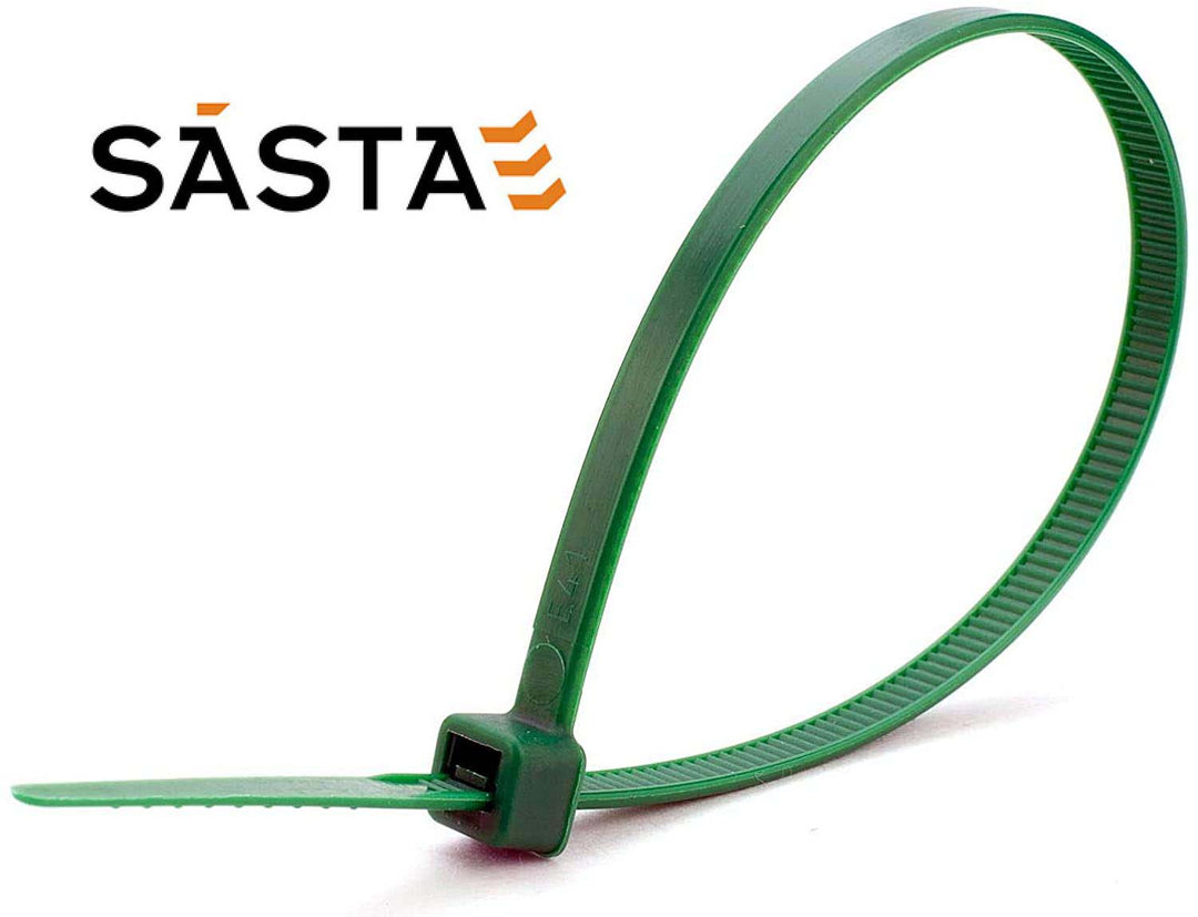 Sasta 4.8x200mm Green Cable Tie (pk 100) - Cable Ties Dynamite Hardware