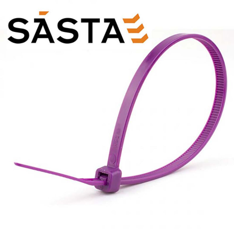 Sasta 4.8x200mm Purple Cable Tie (pk 100) - Cable Ties Dynamite Hardware