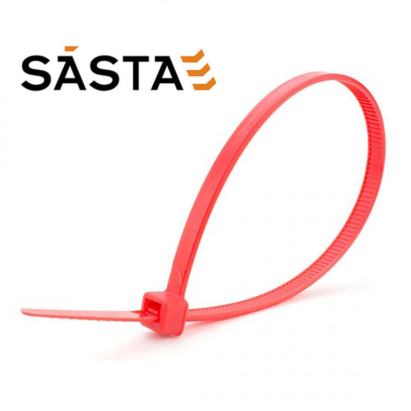 Sasta 4.8x200mm Red Cable Tie (pk 100)