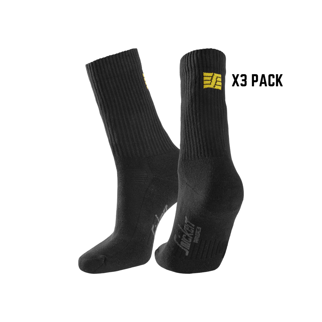SNICKERS BLACK COTTON SOCKS X3 PACK