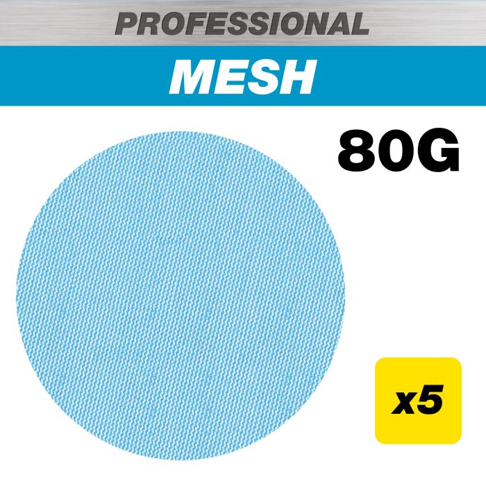 TREND - AB/125/80P - 125mm 80G Pro Mesh Random Orbital Sanding Disc, 5 Pack