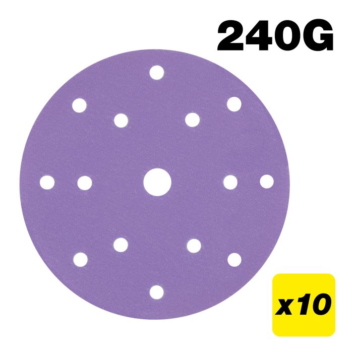 TREND - AB/150/240A - 150mm 240G Random Orbital Sanding Disc, 10 Pack