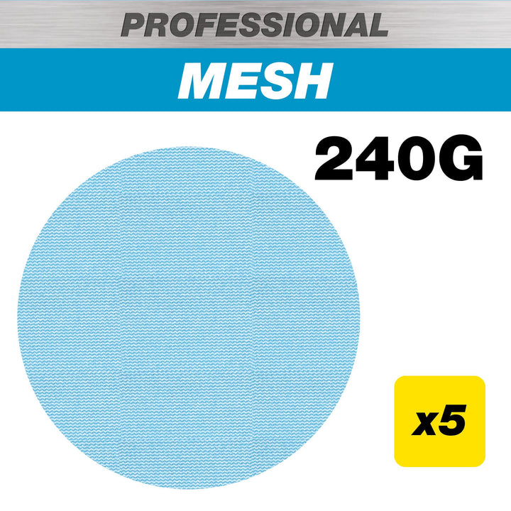 TREND - Rou 150mm 240G Pro Mesh Random Orbital Sanding Disc, 5