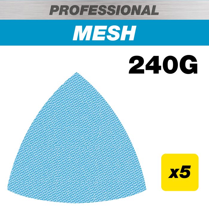 TREND - 93 x 93mm 240G Pro Mesh Delta Sanding Pad, 5 Pack