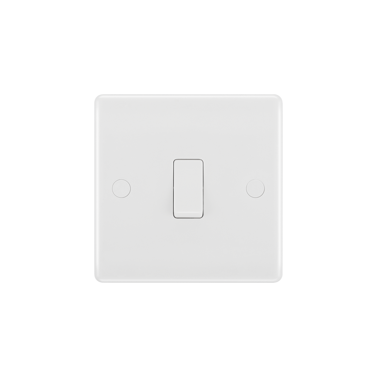 Light Switch 1 Gang 2 Way – Rounded Edge White – BG 812-02 front view