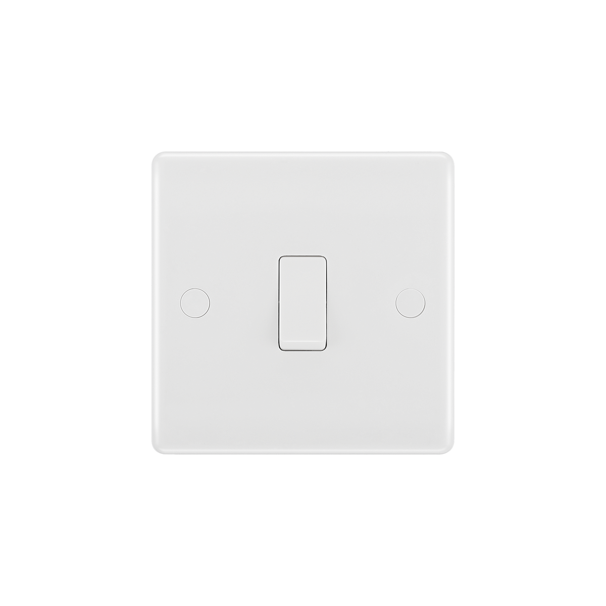 Intermediate Light Switch 1 Gang – Rounded Edge White – BG 813-02 front view