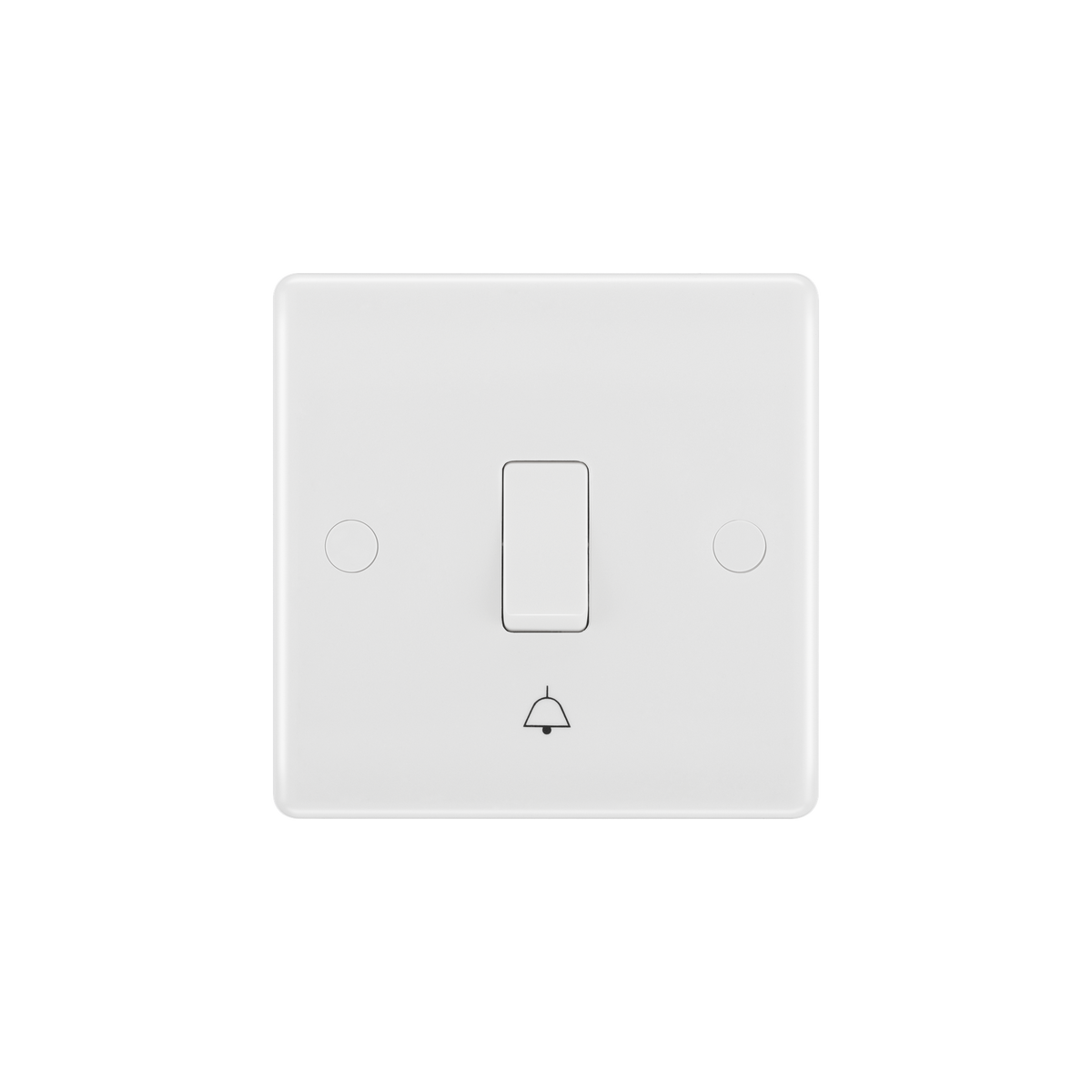 Bell Push Switch 1 Gang – Rounded Edge White – BG 814-02 front view