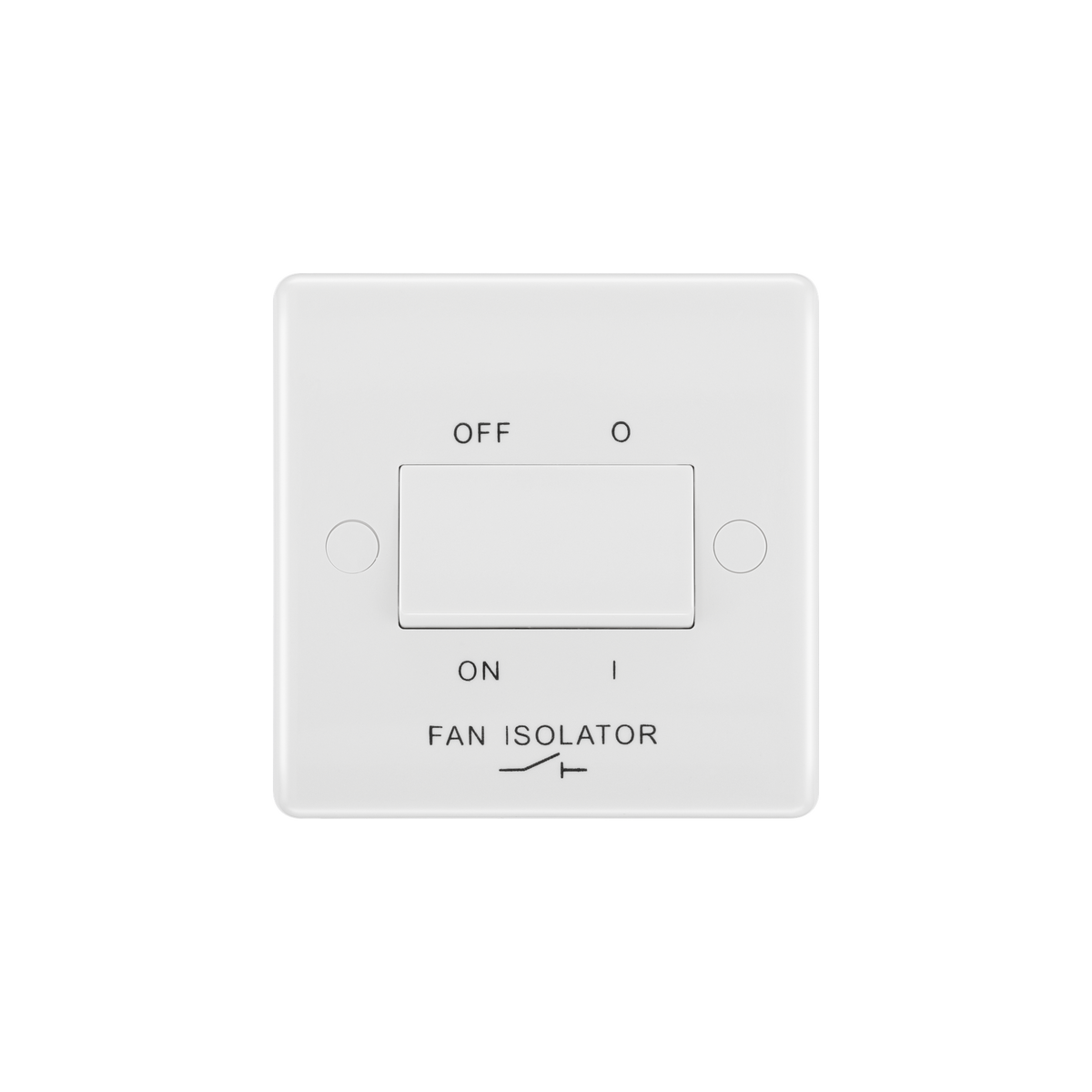 10AX Triple Pole Fan Isolator Switch – Rounded Edge White – BG 815-01 front view