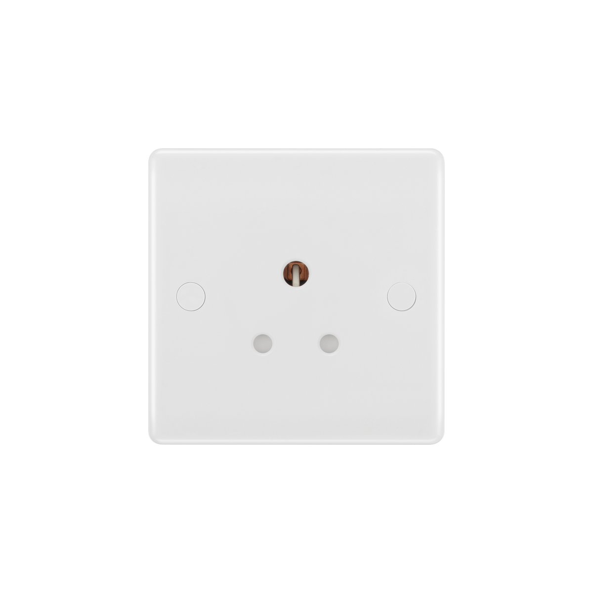 5A Single Round Pin Unswitched Socket – Rounded Edge White – BG 829-01 front view