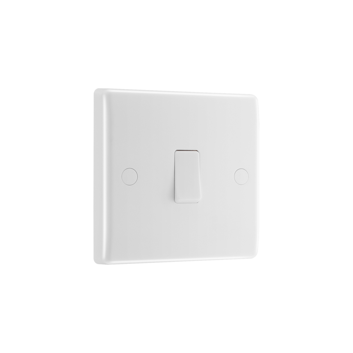 20A Single Switch with Flex Outlet – Rounded Edge White – BG 832-01 angled view