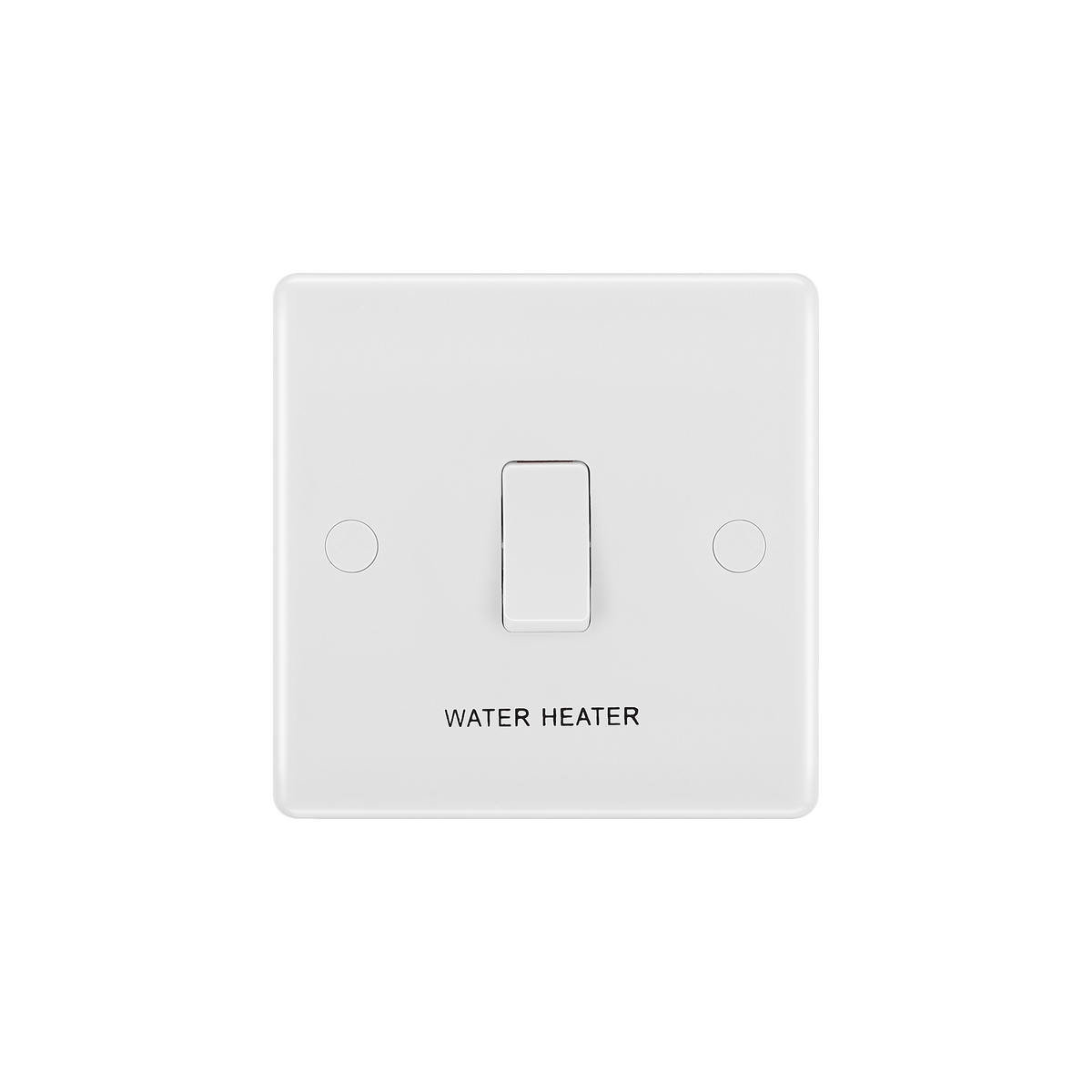 20A Single Water Heater Switch with Flex Outlet – Rounded Edge White – BG 832WH-01 front view