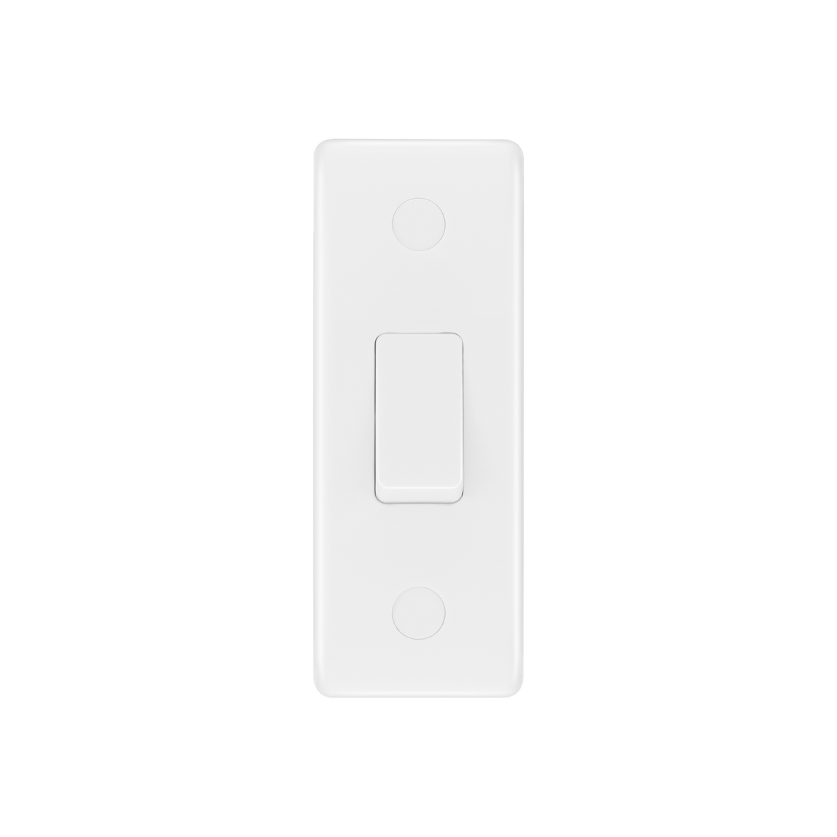 20A 16AX Single Architrave Switch 2 Way – Rounded Edge White – BG 847-01 front view