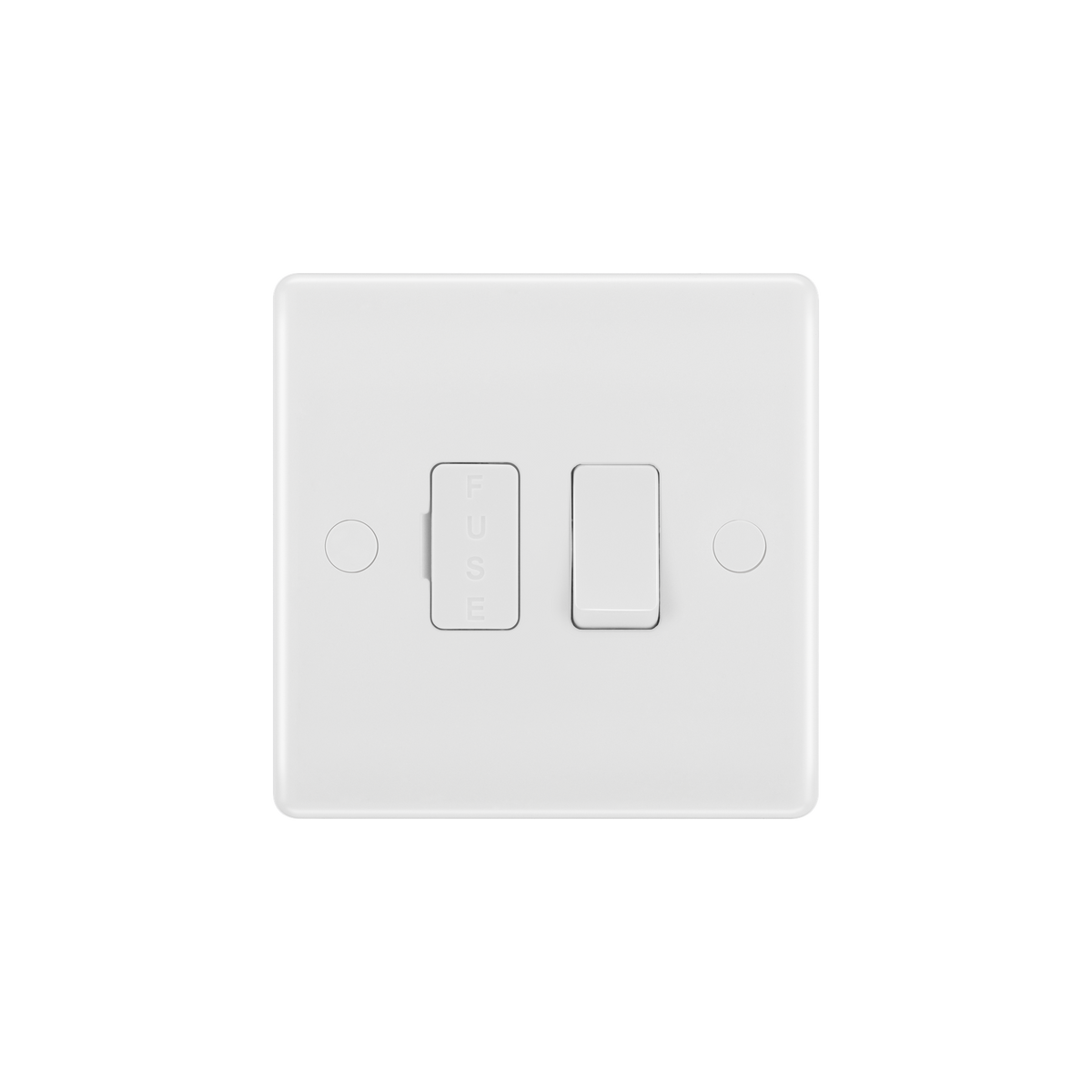 Switched Fused Connection Unit 13A – Rounded Edge White – BG 850-01 front view