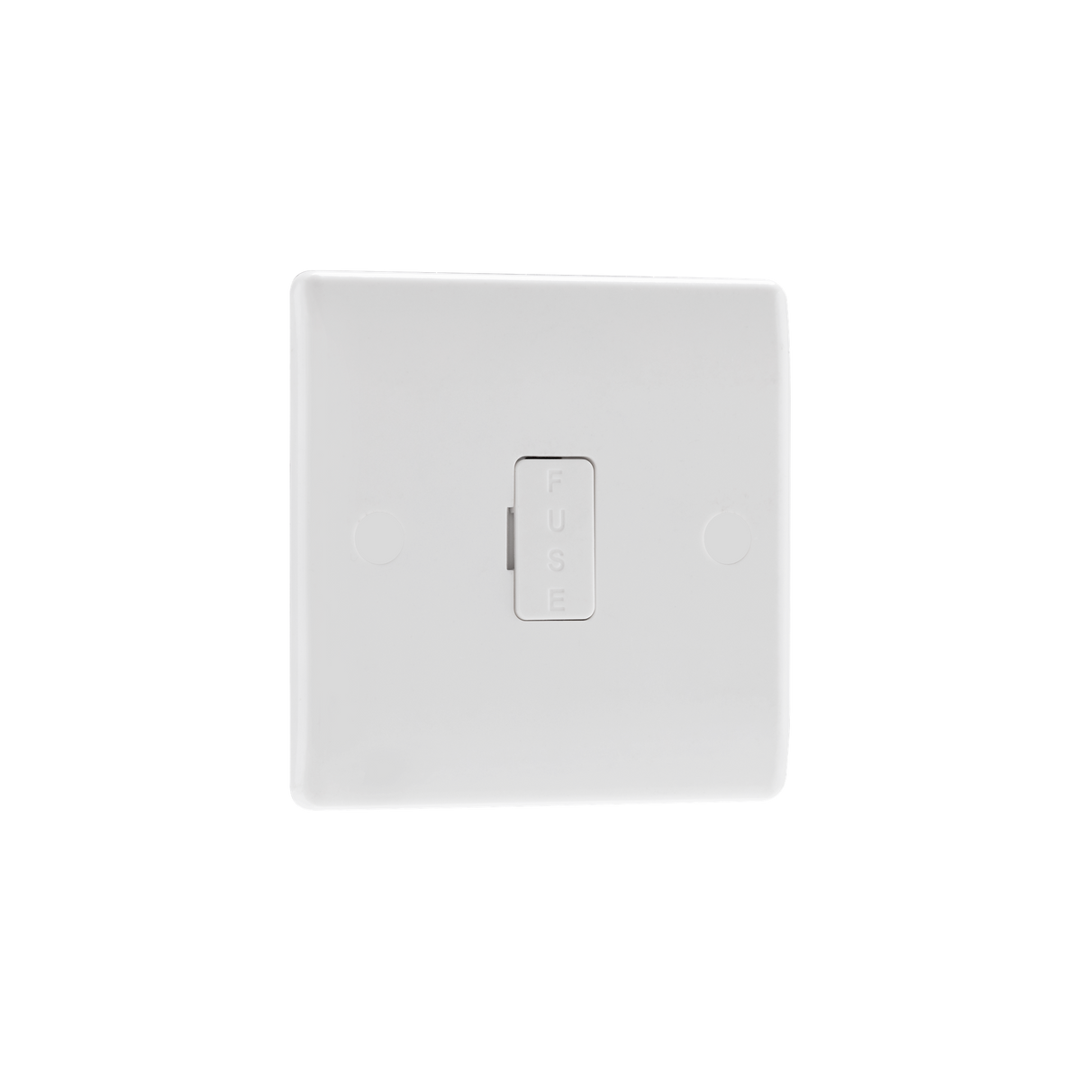 Unswitched Fused Connection Unit 13A – Rounded Edge White – BG 854-01 angled view