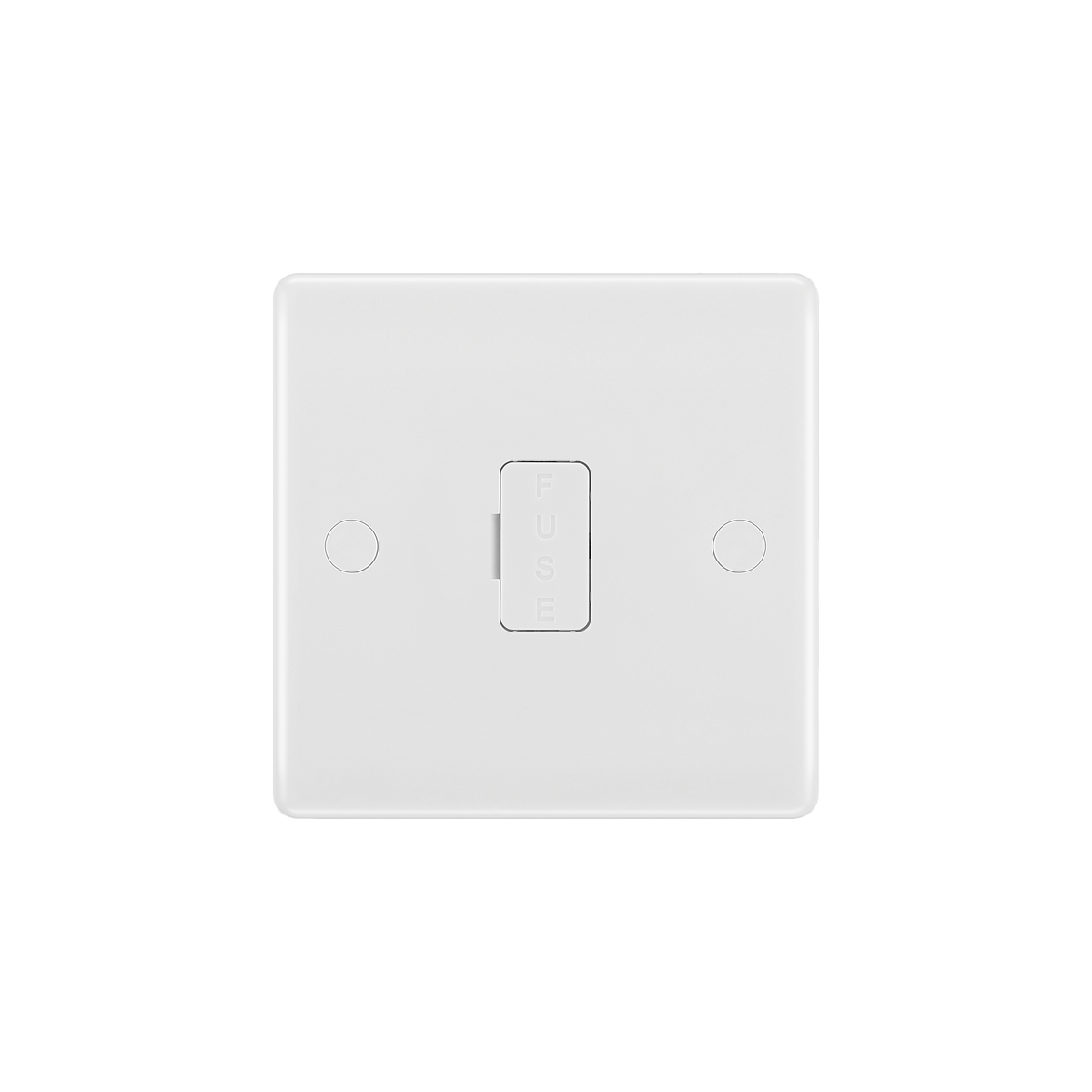 Unswitched Fused Connection Unit 13A with Flex Outlet – Rounded Edge White – BG 855-01 front view