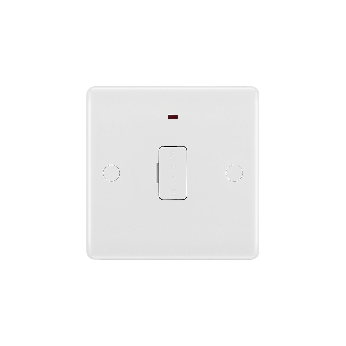 Unswitched Fused Connection Unit 13A with LED Indicator – Rounded Edge White – BG 856-01 front view