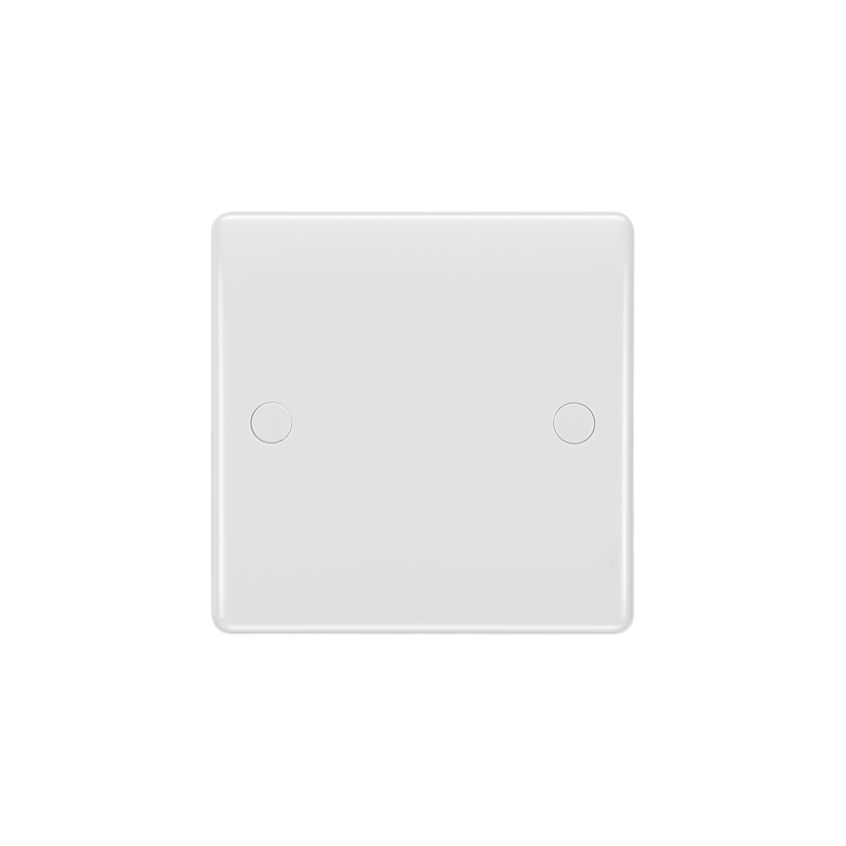 25A Single Flex Outlet Plate Bottom Entry – Rounded Edge White – BG 858-01 front view