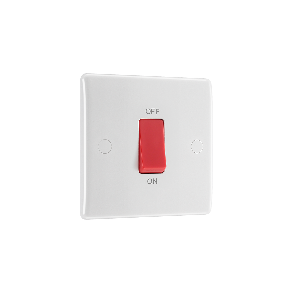 45A Square Plate Cooker Control Unit – Rounded Edge White – BG 875-01 angled view