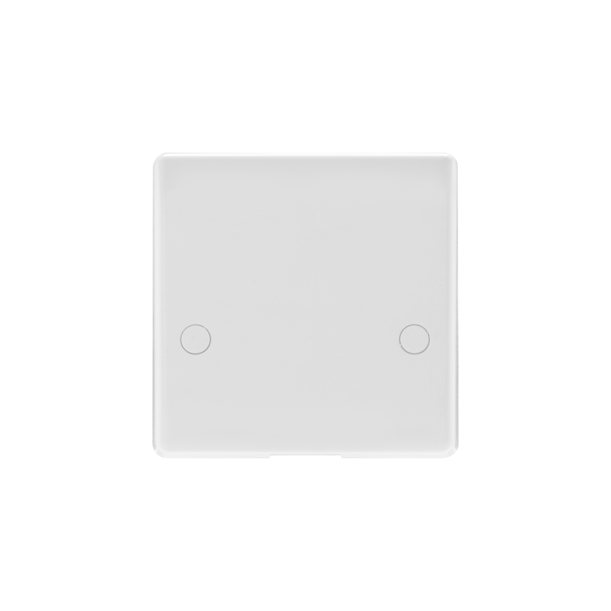 45A Cooker Flex Outlet Plate Bottom Entry – Rounded Edge White – BG 879-01 front view