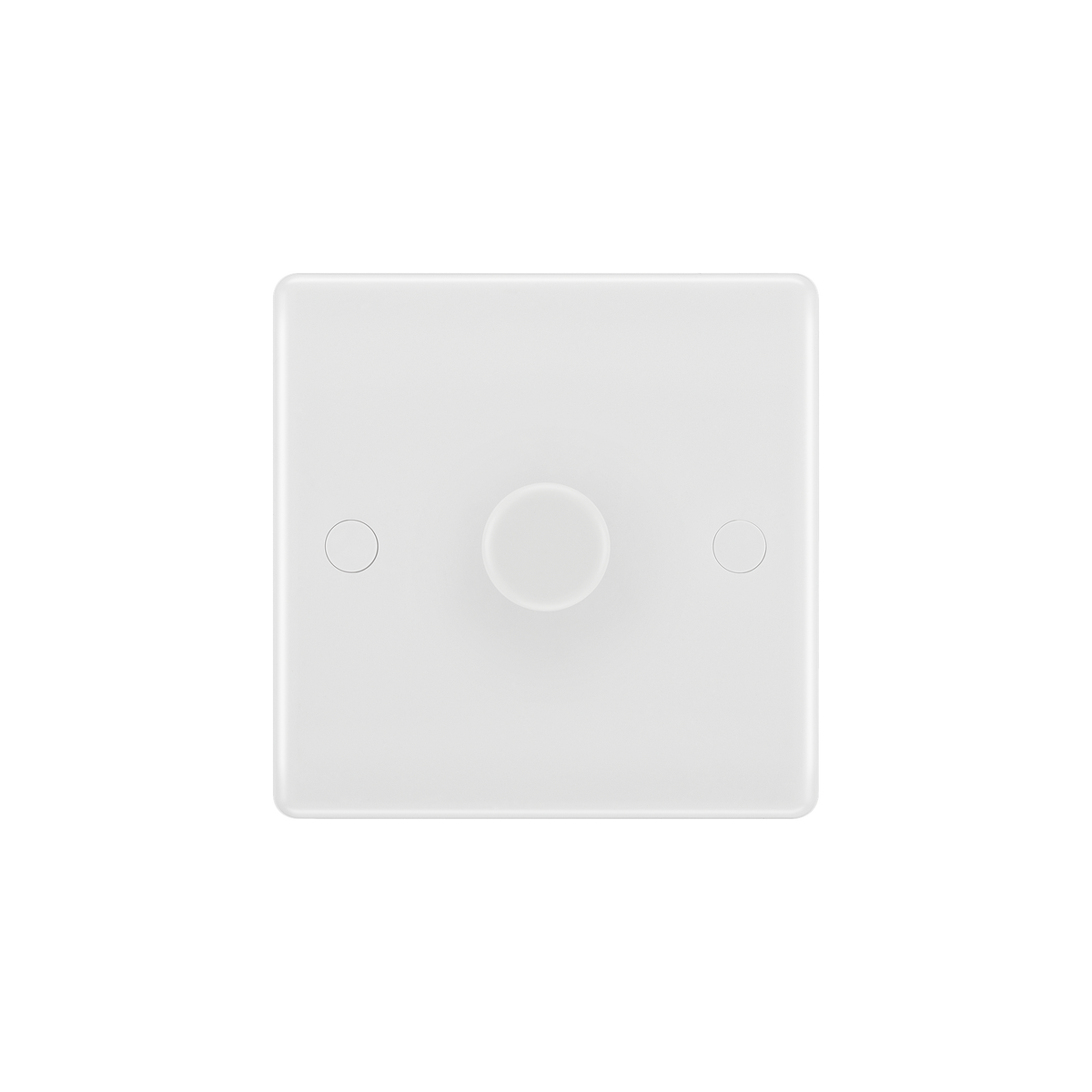Single Dimmer Switch 2 Way, Trailing Edge 200W – Rounded Edge White – BG 881-01 front view